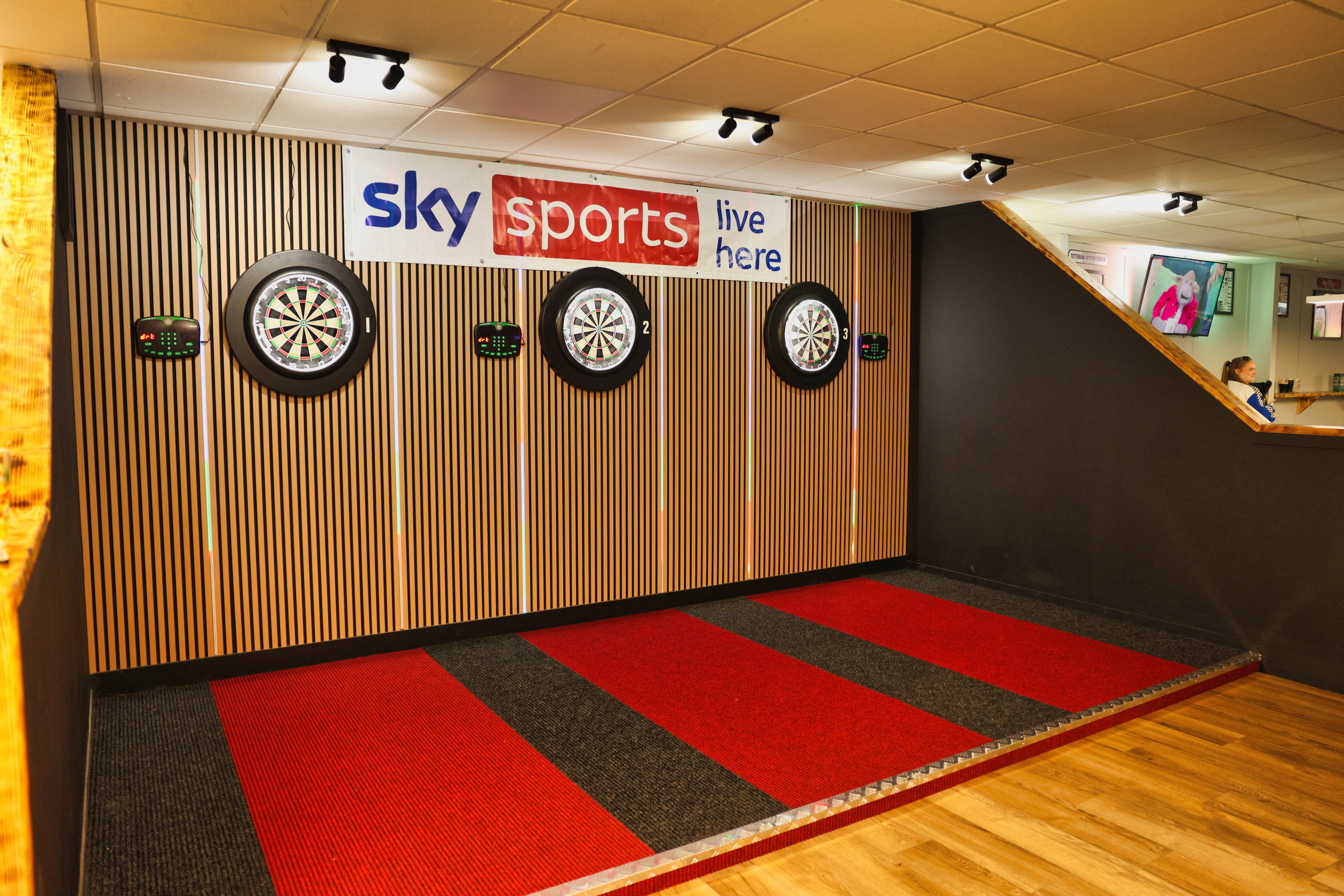 Private dart lanes in The 180 Lounge
